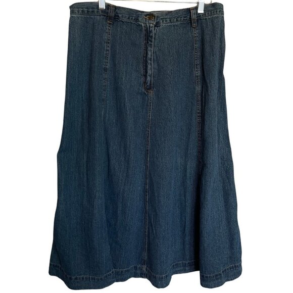 Roaman's Long A-Line Blue Jeans Skirt Size 20W - Picture 1 of 6